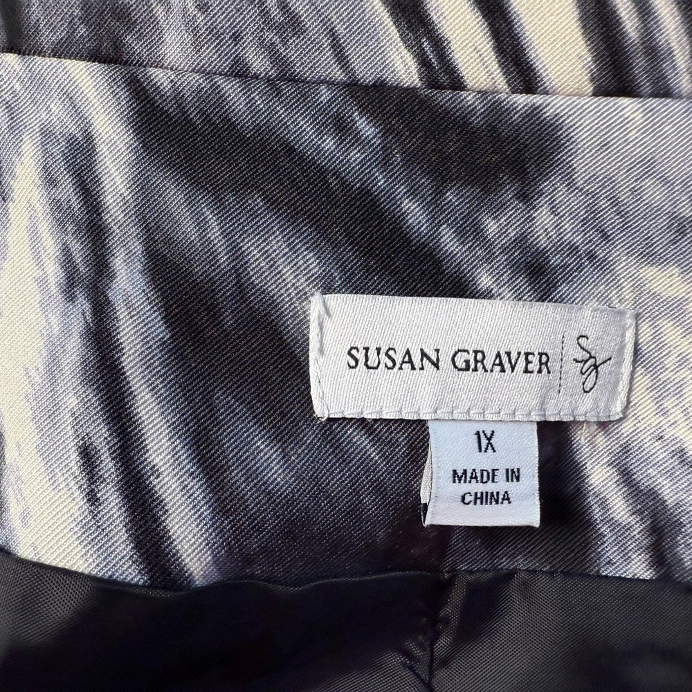 Susan Graver Zebra Print Short Trench Jacket Coat, Button Front 1X Belted NWOT‎ - Picture 6 of 11